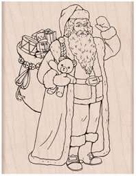 Bild von Hero Arts Mounted Rubber Stamp-Santa Bearing Gifts