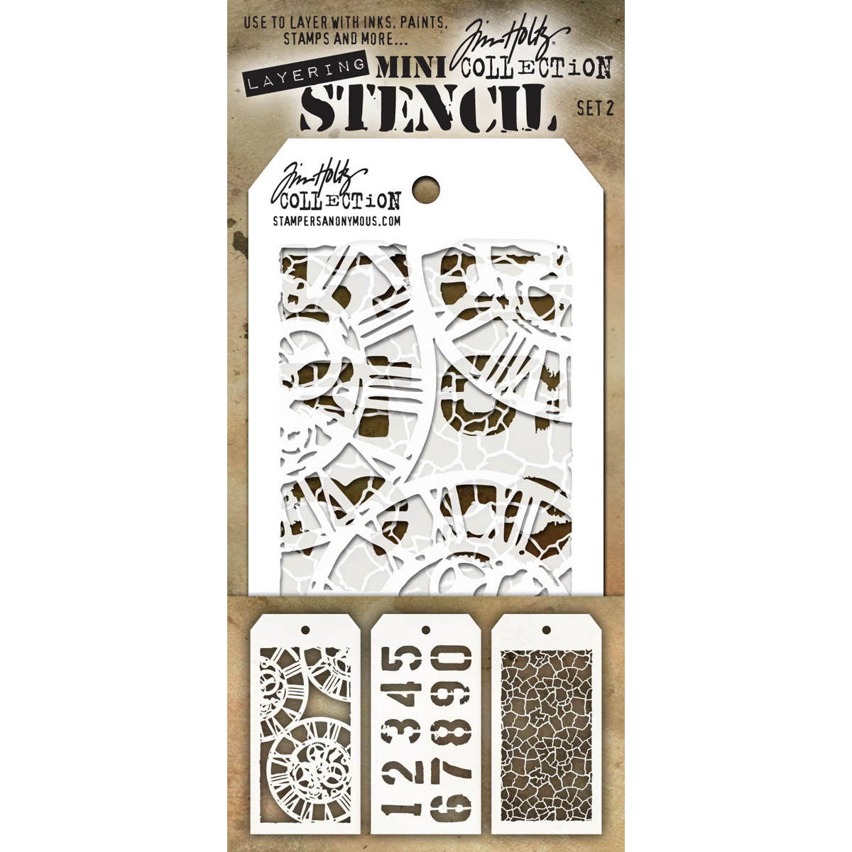 Bild von Tim Holtz Mini Layered Stencil Set 3/Pkg-Set #2