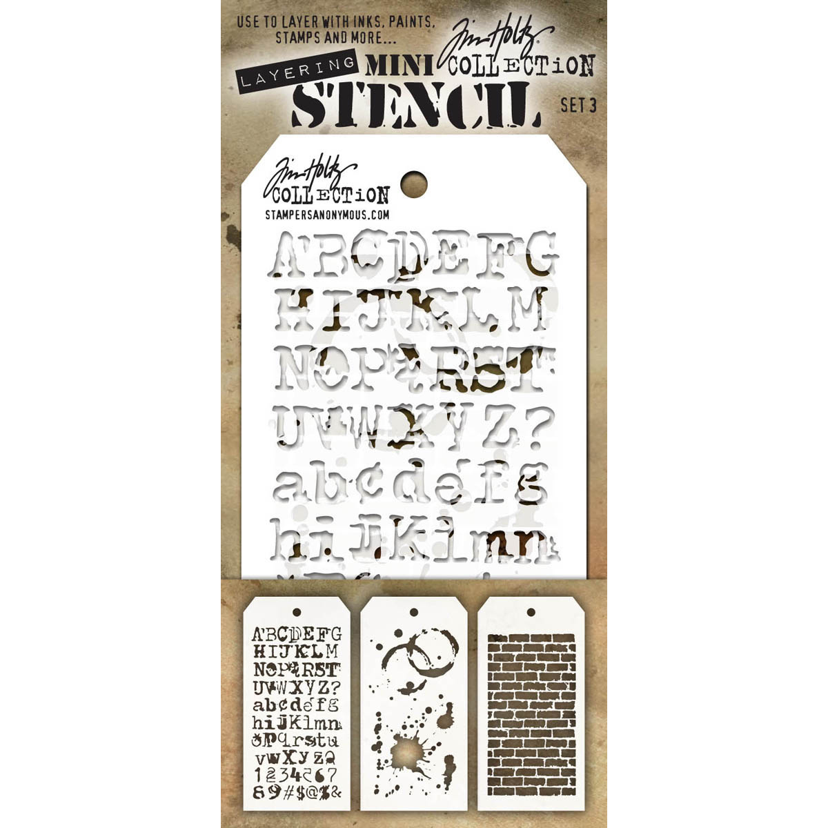 Bild von Tim Holtz Mini Layered Stencil Set 3/Pkg-Set #3