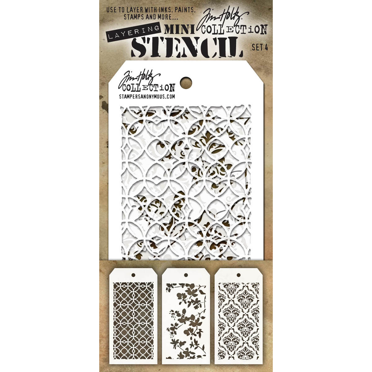 Bild von Tim Holtz Mini Layered Stencil Set 3/Pkg-Set #4