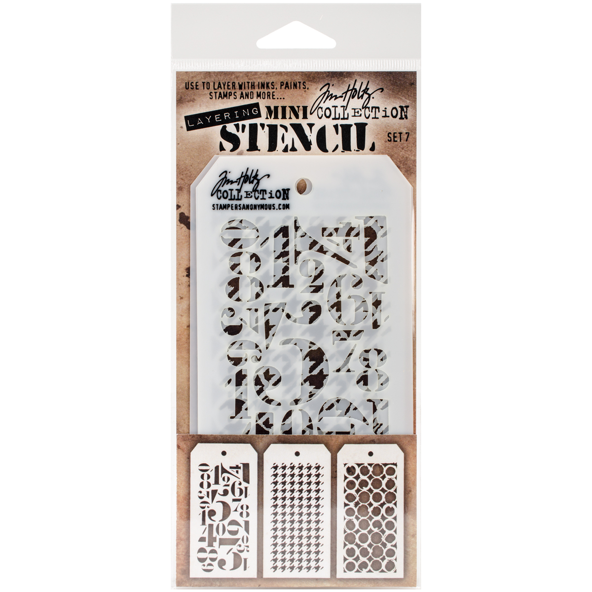 Bild von Tim Holtz Mini Layered Stencil Set 3/Pkg-Set #7