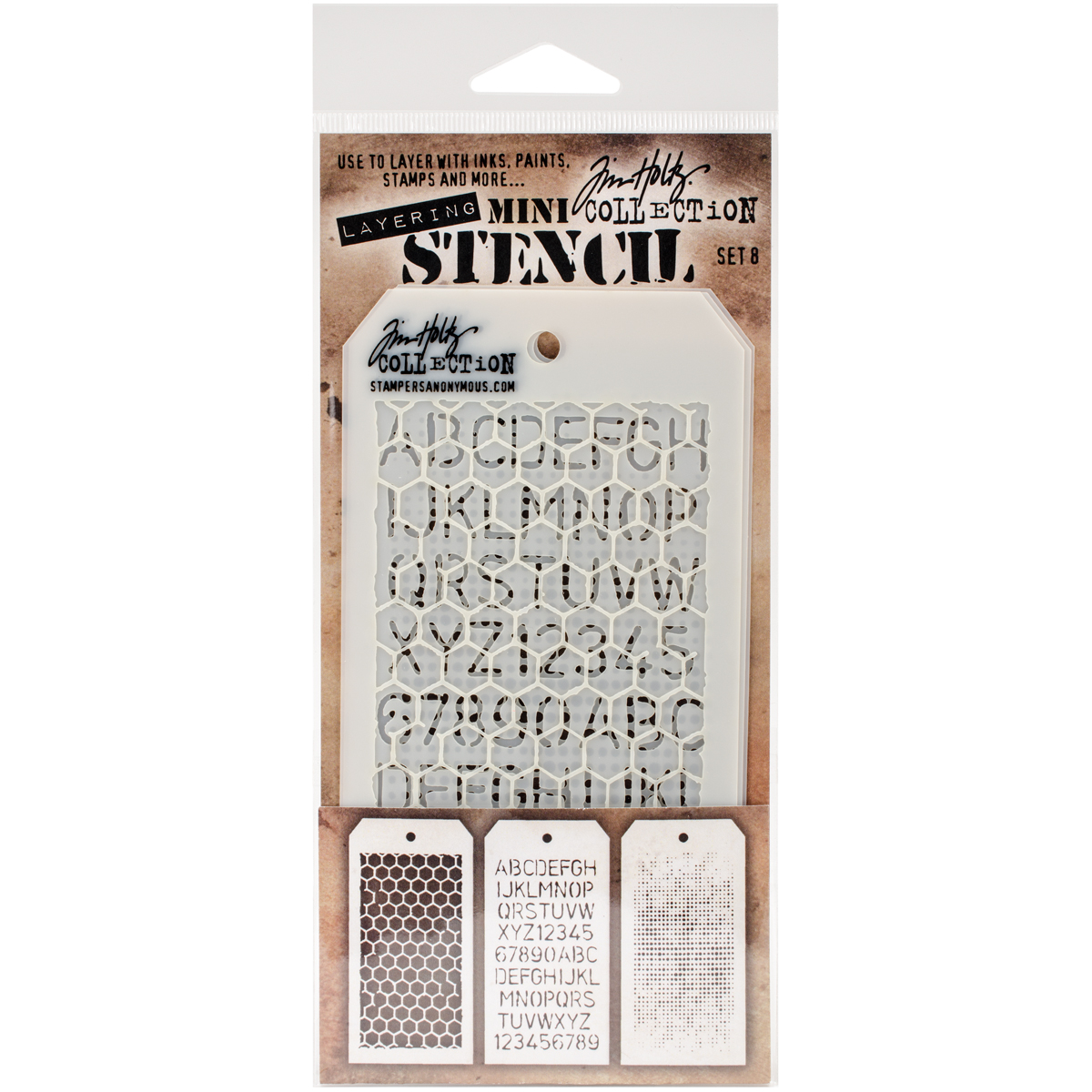 Bild von Tim Holtz Mini Layered Stencil Set 3/Pkg-Set #8