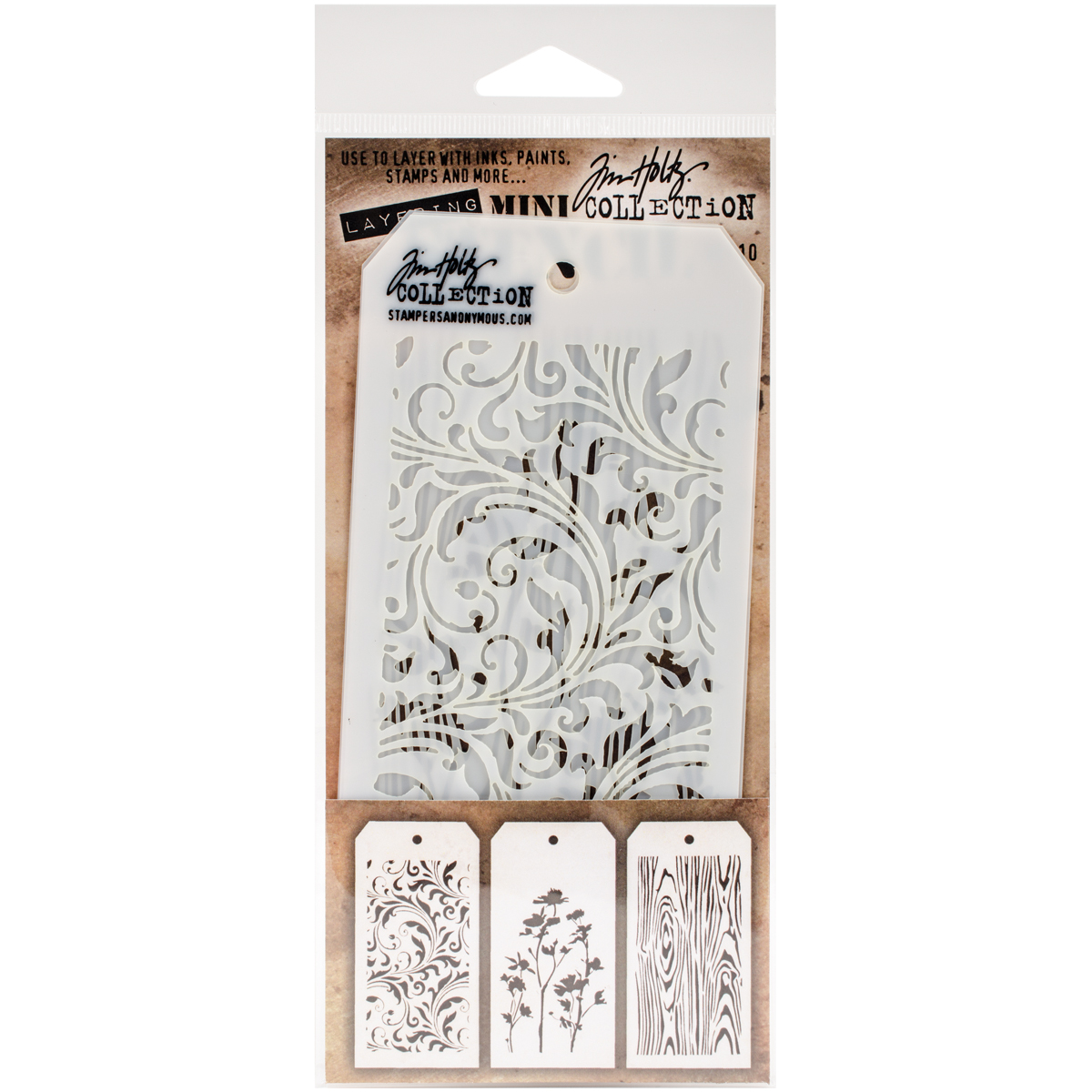 Bild von Tim Holtz Mini Layered Stencil Set 3/Pkg-Set #10