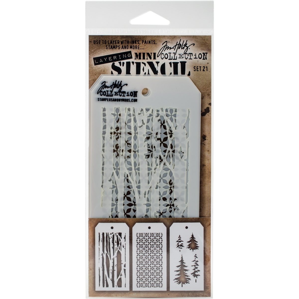 Bild von Tim Holtz Mini Layered Stencil Set 3/Pkg-Set #21