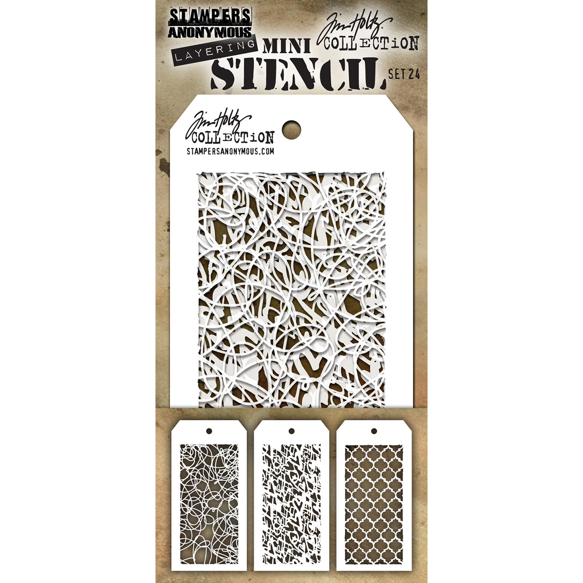 Bild von Tim Holtz Mini Layered Stencil Set 3/Pkg-Set #24