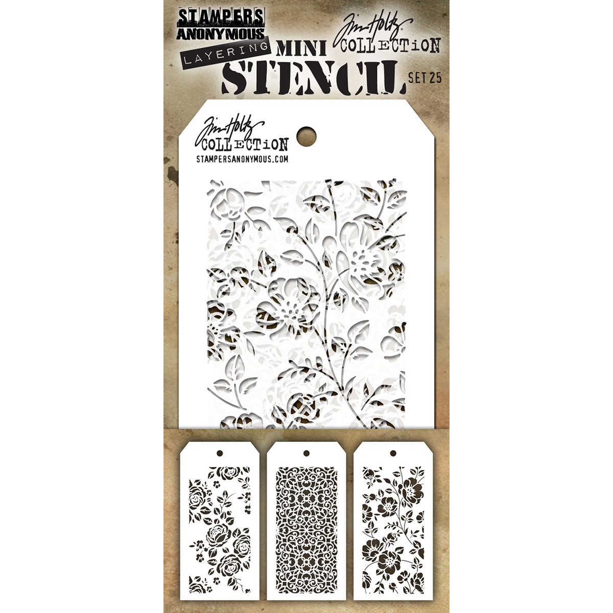 Bild von Tim Holtz Mini Layered Stencil Set 3/Pkg-Set #25